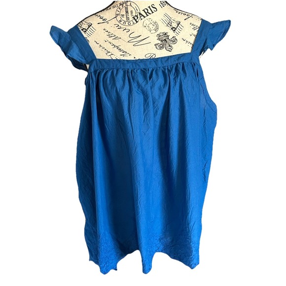 Lane Bryant Tops - Lane Bryant Ruffle‎ Short Sleeve Tank Top Cobalt Blue Size 18 Coastal Beachcore